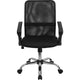 Mid-Back Black Mesh Swivel Task Office Chair with Lumbar Support Band and Arms