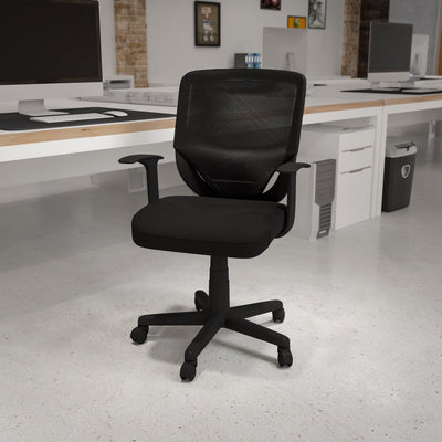 Mid-Back Mesh Tapered Back Swivel Task Office Chair with T-Arms