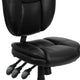 Black LeatherSoft |#| Mid-Back Black LeatherSoft Multifunction Office Chair with Pillow Top Cushioning