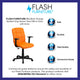 Orange |#| Mid-Back Orange Quilted Vinyl Swivel Task Office Chair with Arms - Home Office