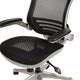 Black Mesh/Graphite Silver Frame |#| Black Mid-Back Mesh Executive Office Chair with Graphite Frame and Flip-Up Arms