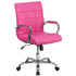 Mid-Back Vinyl Executive Swivel Office Chair with Chrome Base and Arms