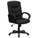 Mid-Back Black LeatherSoft Office Chair with Three Line Horizontal Stitch Back