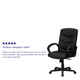 Mid-Back Black LeatherSoft Office Chair with Three Line Horizontal Stitch Back