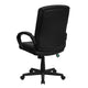 Mid-Back Black LeatherSoft Office Chair with Three Line Horizontal Stitch Back