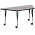 Mobile 22.5''W x 45''L Trapezoid HP Laminate Activity Table - Height Adjustable Short Legs