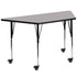 Mobile 22.5''W x 45''L Trapezoid HP Laminate Activity Table - Standard Height Adjustable Legs