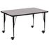 Mobile 24''W x 48''L Rectangular Thermal Laminate Activity Table - Height Adjustable Short Legs