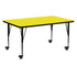 Mobile 24''W x 60''L Rectangular HP Laminate Activity Table - Height Adjustable Short Legs