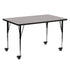 Mobile 24''W x 60''L Rectangular HP Laminate Activity Table - Standard Height Adjustable Legs