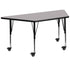 Mobile 29''W x 57''L Trapezoid Thermal Laminate Activity Table - Height Adjustable Short Legs