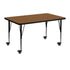 Mobile 30''W x 48''L Rectangular HP Laminate Activity Table - Height Adjustable Short Legs