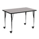 Gray |#| Mobile 30inchW x 48inchL Rectangular Grey HP Laminate Adjustable Leg Activity Table