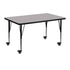 Mobile 30''W x 48''L Rectangular Thermal Laminate Activity Table - Height Adjustable Short Legs