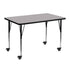 Mobile 30''W x 48''L Rectangular Thermal Laminate Activity Table - Standard Height Adjustable Legs
