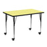 Mobile 30''W x 48''L Rectangular Thermal Laminate Activity Table - Standard Height Adjustable Legs