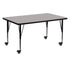 Mobile 30''W x 60''L Rectangular HP Laminate Activity Table - Height Adjustable Short Legs