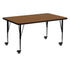 Mobile 30''W x 60''L Rectangular HP Laminate Activity Table - Height Adjustable Short Legs