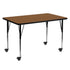 Mobile 30''W x 60''L Rectangular HP Laminate Activity Table - Standard Height Adjustable Legs