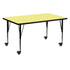 Mobile 30''W x 60''L Rectangular Thermal Laminate Activity Table - Height Adjustable Short Legs