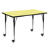 Mobile 30''W x 60''L Rectangular Thermal Laminate Activity Table - Standard Height Adjustable Legs