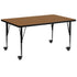 Mobile 30''W x 72''L Rectangular Thermal Laminate Activity Table - Height Adjustable Short Legs