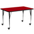 Mobile 30''W x 72''L Rectangular Thermal Laminate Activity Table - Standard Height Adjustable Legs