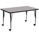 Gray |#| Mobile 36inchW x 72inchL Rectangular Grey HP Laminate Adjustable Activity Table