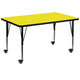 Yellow |#| Mobile 36inchW x 72inchL Rectangular Yellow HP Laminate Adjustable Activity Table