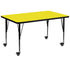 Mobile 36''W x 72''L Rectangular HP Laminate Activity Table - Height Adjustable Short Legs