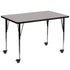 Mobile 36''W x 72''L Rectangular HP Laminate Activity Table - Standard Height Adjustable Legs