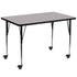 Mobile 36''W x 72''L Rectangular Thermal Laminate Activity Table - Standard Height Adjustable Legs