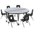 Mobile 47.5" Circle Wave Flexible Laminate Activity Table Set with 12" Student Stack Chairs