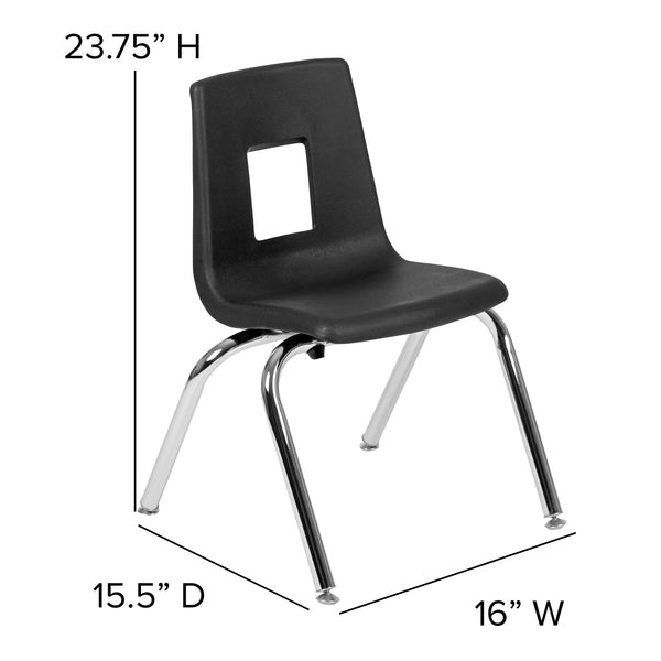 Grey |#| Mobile 47.5inch Circle Wave Activity Table Set-14inch Student Stack Chairs, Grey/Black