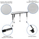 Grey |#| Mobile 47.5inch Circle Wave Activity Table Set-16inch Student Stack Chairs, Grey/Black