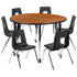 Mobile 47.5" Circle Wave Flexible Laminate Activity Table Set with 18" Student Stack Chairs