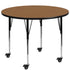 Mobile 48'' Round Thermal Laminate Activity Table - Standard Height Adjustable Legs