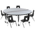 Mobile 60" Circle Wave Flexible Laminate Activity Table Set with 12" Student Stack Chairs