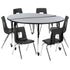 Mobile 60" Circle Wave Flexible Laminate Activity Table Set with 16" Student Stack Chairs