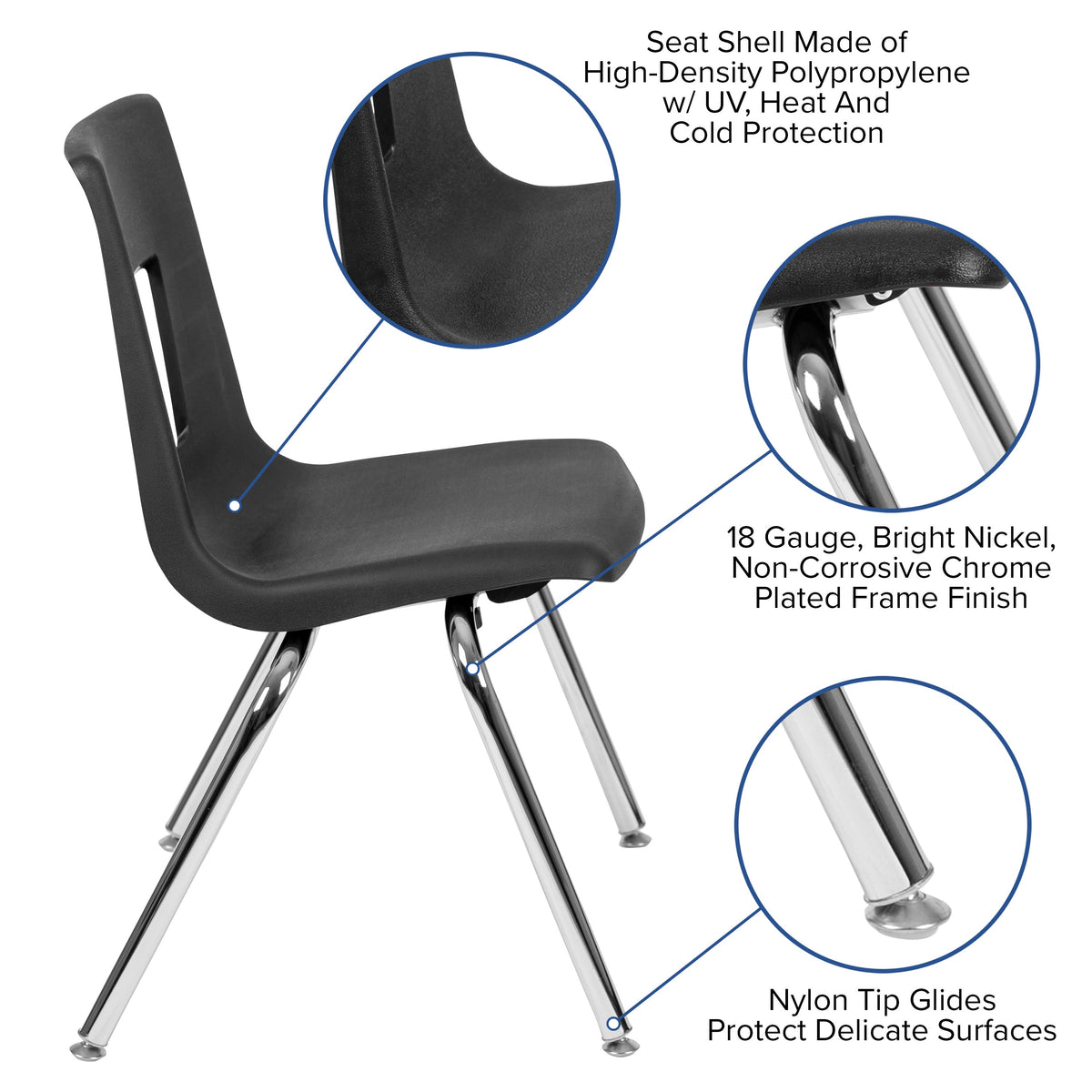 Grey |#| Mobile 60inch Circle Wave Activity Table Set-18inch Student Stack Chairs, Grey/Black