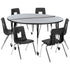 Mobile 60" Circle Wave Flexible Laminate Activity Table Set with 18" Student Stack Chairs