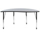 Grey |#| Mobile 60inch Half Circle Wave Collaborative Grey Adjustable Height Activity Table