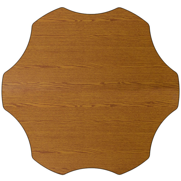 Red |#| Mobile 60inch Flower Red Thermal Laminate Activity Table - Height Adjustable Legs