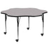 Mobile 60'' Flower Thermal Laminate Activity Table - Standard Height Adjustable Legs