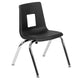 Oak |#| Mobile 76inch Oval Wave Activity Table Set-14inch Student Stack Chairs, Oak/Black