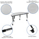 Grey |#| Mobile 76inch Oval Wave Activity Table Set-14inch Student Stack Chairs, Grey/Black