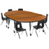 Mobile 86" Oval Wave Flexible Laminate Activity Table Set with 12" Student Stack Chairs