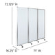 Mobile Magnetic Whiteboard 3 Section Partition with Locking Casters, 72inchH x 24inchW