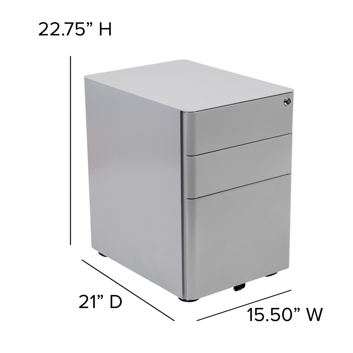 Gray |#| Modern 3-Drawer Mobile Locking Filing Cabinet Storage Organizer-Gray