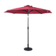 Red |#| Commercial 9 FT 32 LED Light Solar Umbrella with Crank and Tilt Function in Red